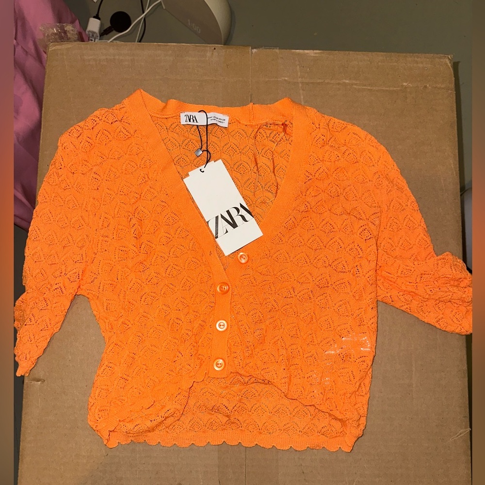 Zara cropped button up